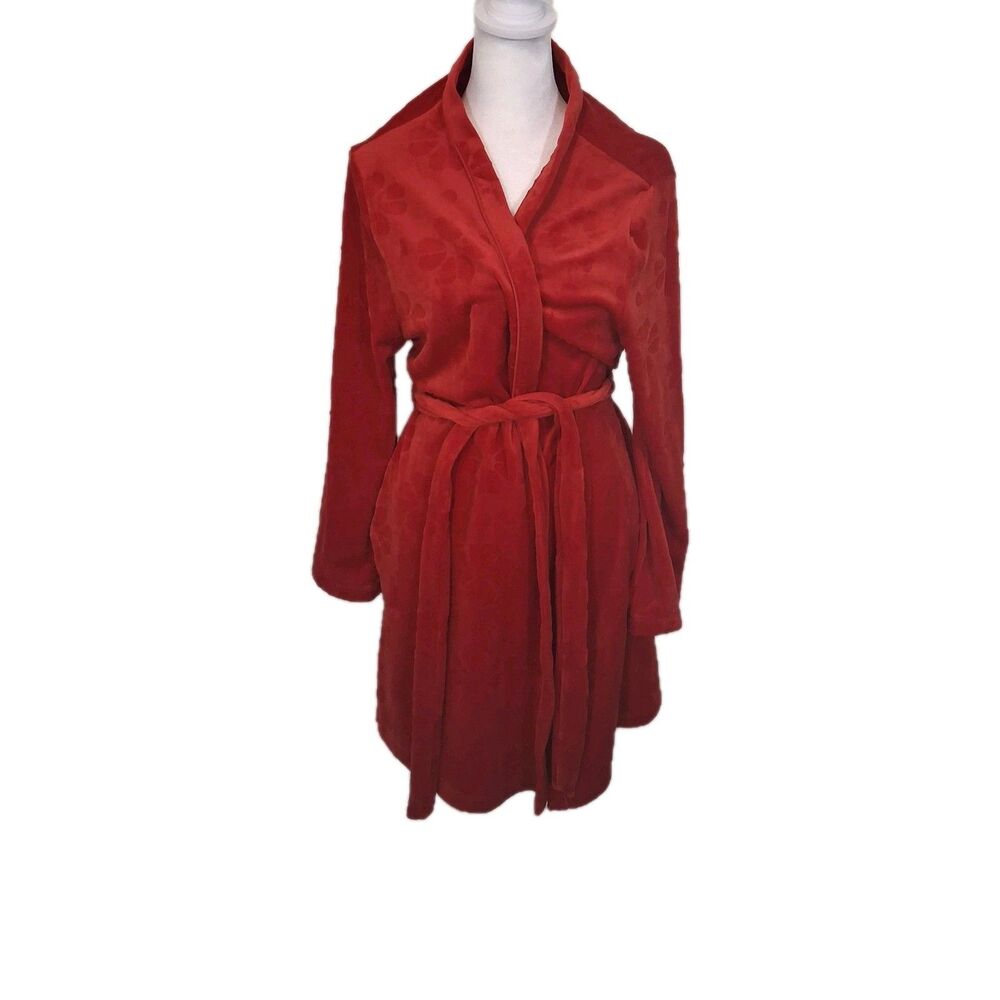 Kate Spade Floral Red Robe Sz Xs Luxury Designer Luxury Soft Comfy Loungewear